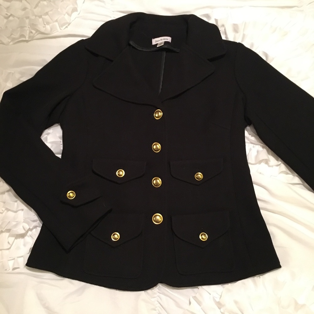 Black Blazer with Gold Buttons